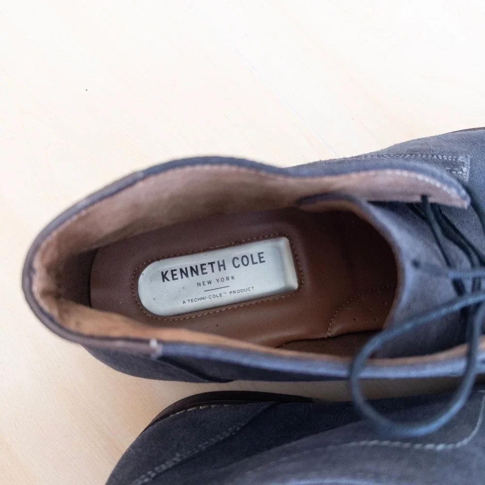 Kenneth Cole Mens Chukka Boots 13 Grey Suede Techni-Cole Design 11895 Heritage